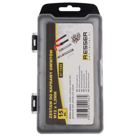 Zestaw do naprawy gwintów M12x1,5mm, Resser