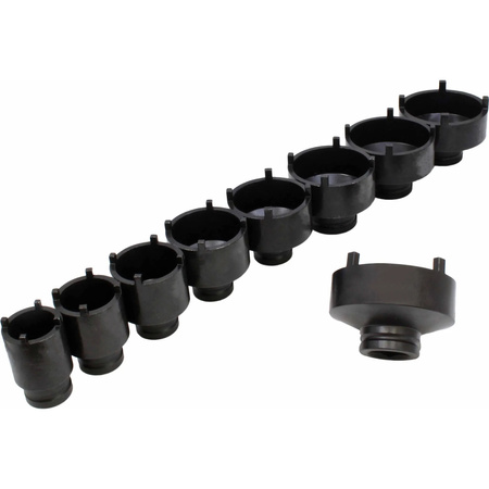 Zestaw nasadek do nakrętek rowkowych  9el.