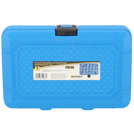 Klucze nasadowe do przewodów wtryskiwaczy 1/2' 12-19mm zestaw 6 elementów, Resser