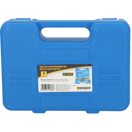 Exhaust pipe spreader set in a case, 3 pieces, Resser