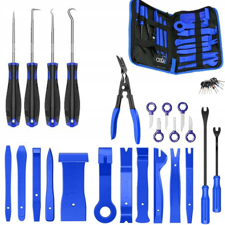 Ściągacze do tapicerki i listew samochodowych zestaw, 43el.