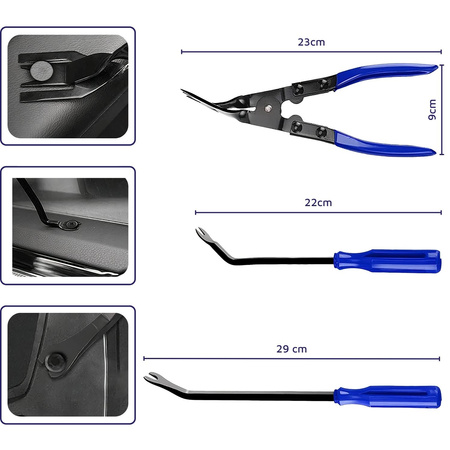 Ściągacze do tapicerki i listew samochodowych zestaw, 43el.