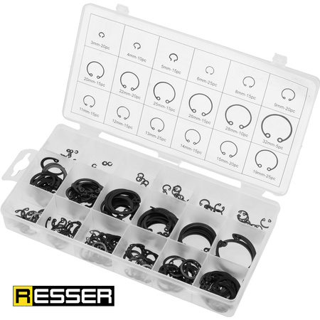 Internal ring set, 300 pieces, 3–32 mm, Resser