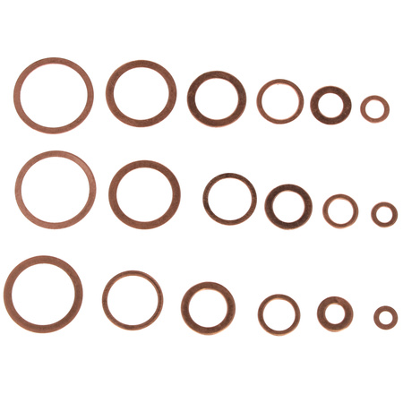 Copper washers 1-1.5 mm, 220 pieces, Resser