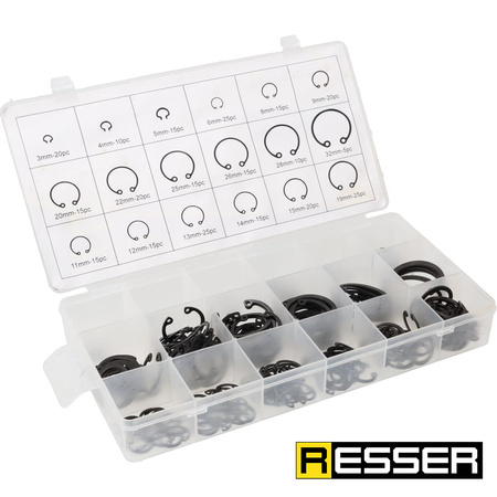 External ring set, 300 pieces, 3–32 mm, Resser