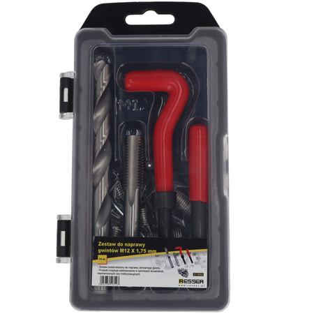 M12 x 1.75 mm thread repair kit, 15 pieces, Resser