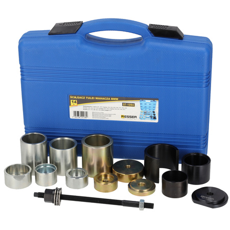 BMW control arm bushing puller set, 14 pieces, Resser
