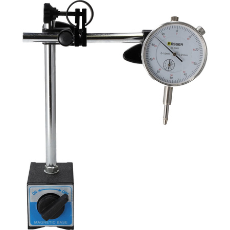 Magnetic stand with 0-10 mm dial gauge, Resser