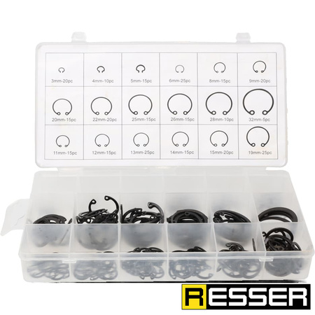 External ring set, 300 pieces, 3–32 mm, Resser