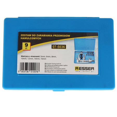 Brake hose assembly kit, 9 pieces, Resser