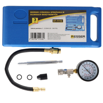 Compression pressure tester for petrol engines 0-20 Bar, Resser