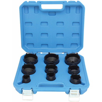 Zestaw nasadek do nakrętek rowkowych  9el.