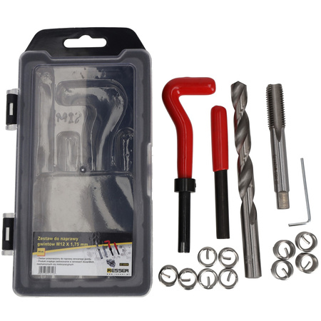 M12 x 1.75 mm thread repair kit, 15 pieces, Resser