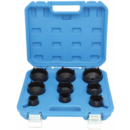 Zestaw nasadek do nakrętek rowkowych  9el.