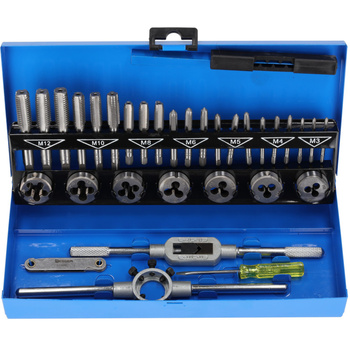 M3-M12 tap and die set, 32 pieces, Resser